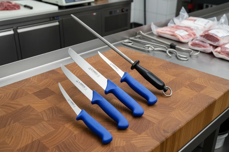 Fleischer / Schlachtmesserset 5tlg., Profigrip, rutschfest