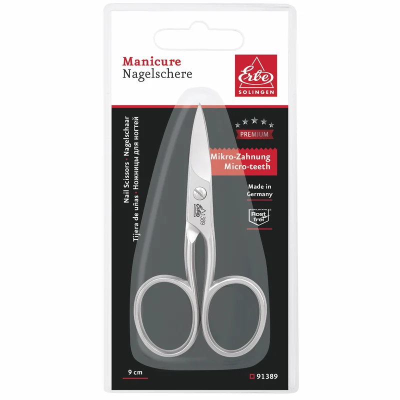 Nagelschere PREMIUM, Kullenblatt, 9 cm, rostfrei matt