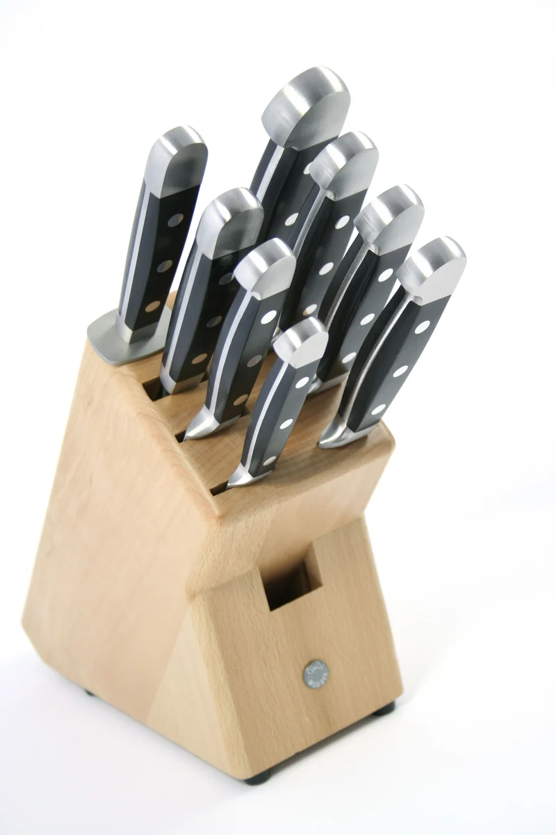 Messerblock, Alpha, Buche natur, 9tlg.