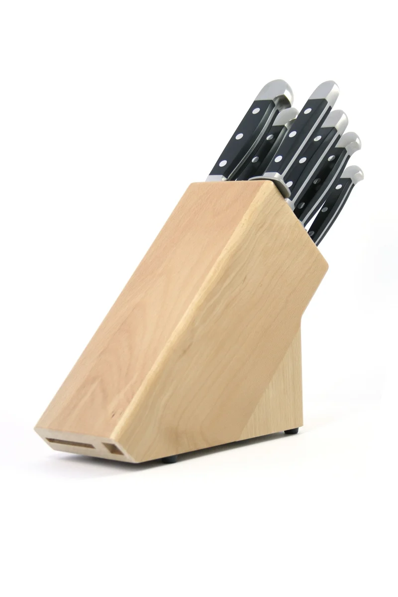 Messerblock, Alpha, Buche natur, 9tlg.