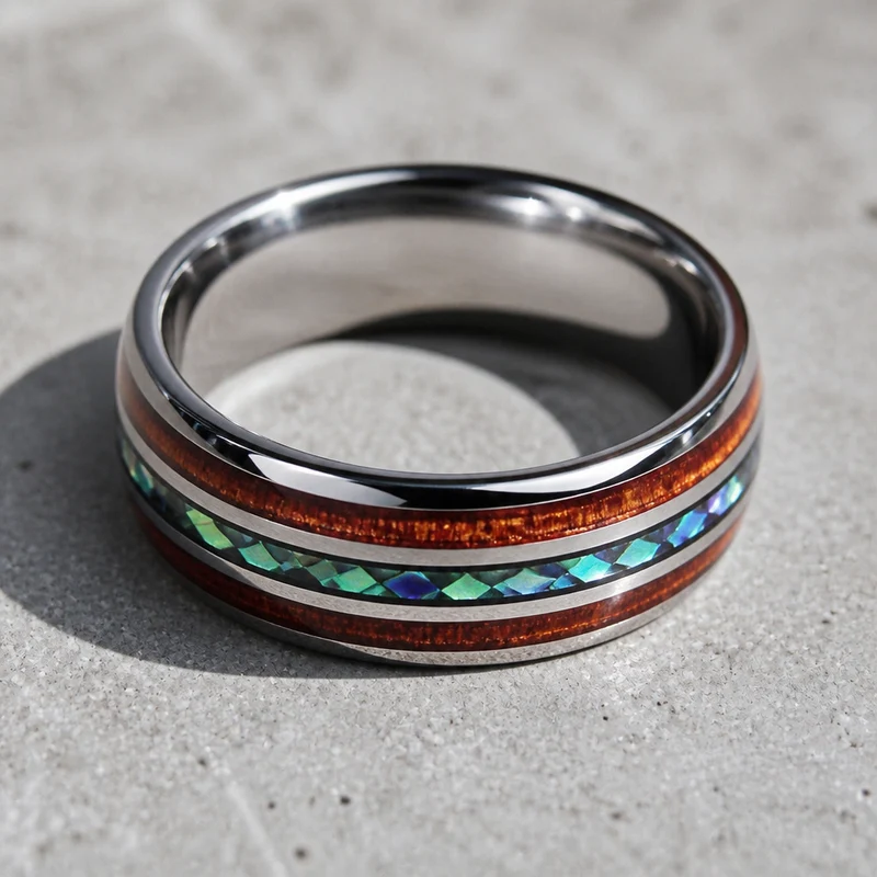 BAGUE ARGENT TURQUOISE ET BOIS