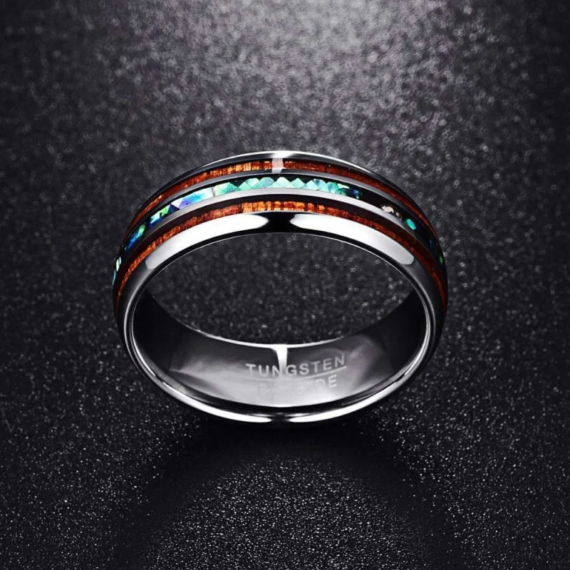 BAGUE ARGENT TURQUOISE ET BOIS