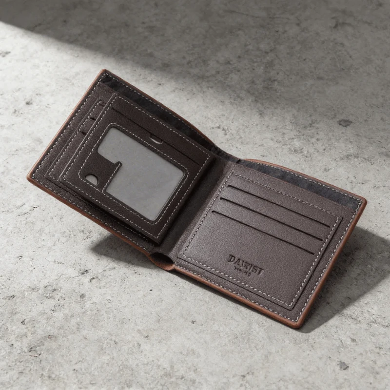 Portefeuille Homme Aspect Cuir 2 Volets Compact