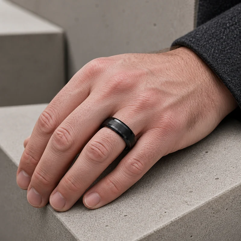 BAGUE NOIRE HOMME LUXE