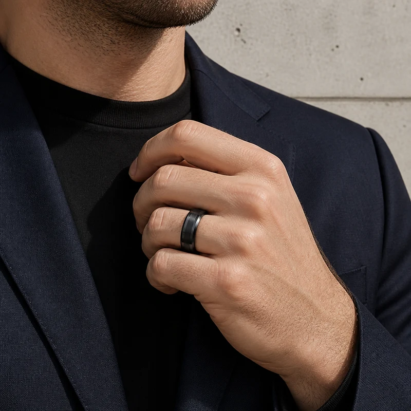 BAGUE NOIRE HOMME LUXE