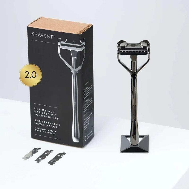 SHAVENT Original 2.0 - Magnetic Force - eleganter Schwingkopf-Rasierer aus Metall