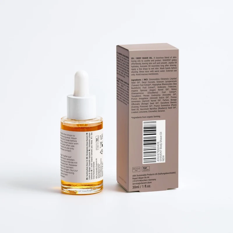 SHAVENT Soothing Body Shave Oil - Rasieröl für eine unglaublich sanfte Rasur am ganzen Körper