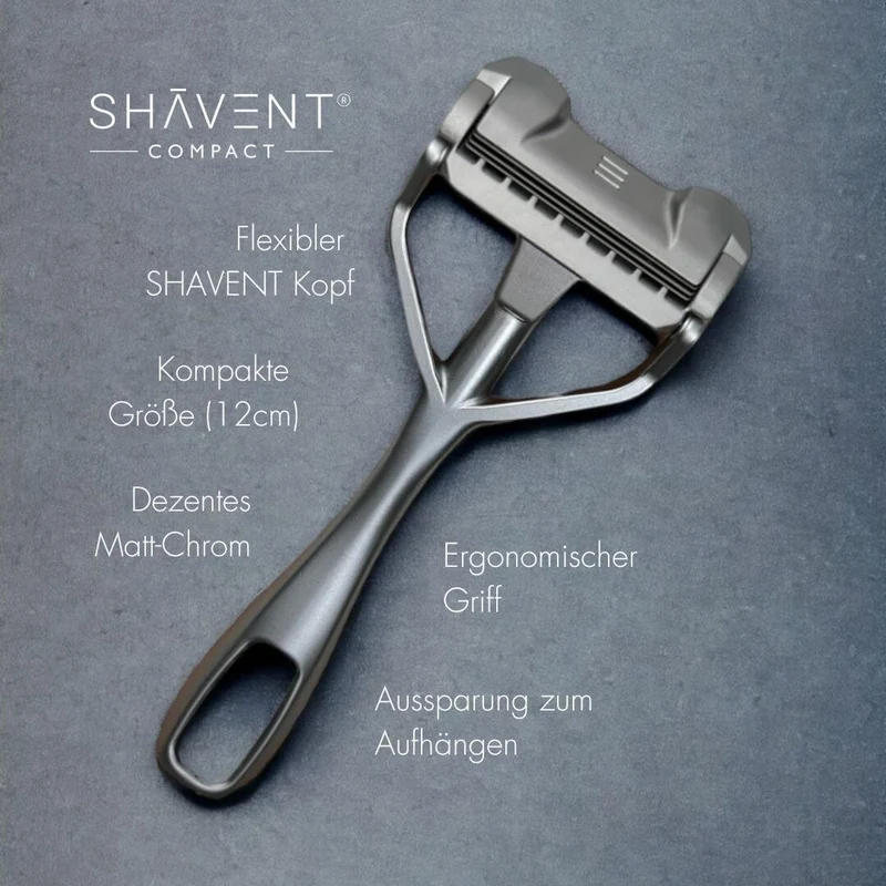 SHAVENT Compact 2.0 - Magnetic Force - handlicher Nassrasierer für Reise / Dusche
