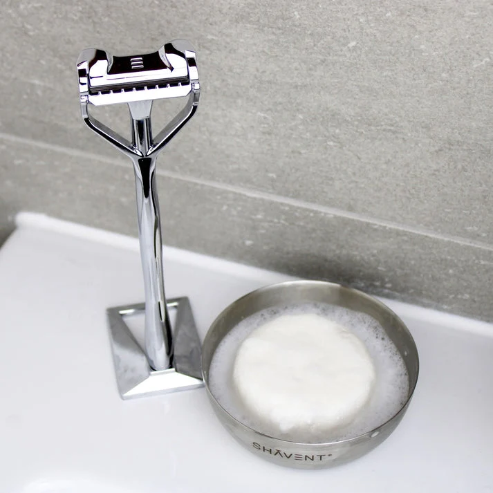 SHAVENT Rasierschale - Seifenschale aus elegantem Metall