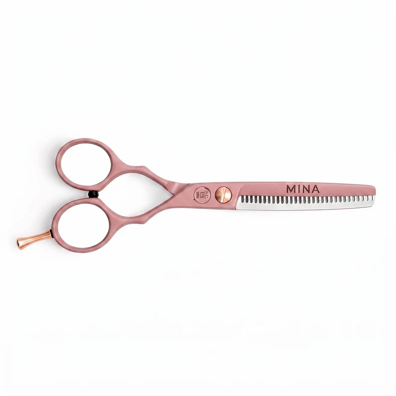 Mina Ensemble de ciseaux professionnels classiques rose pastel