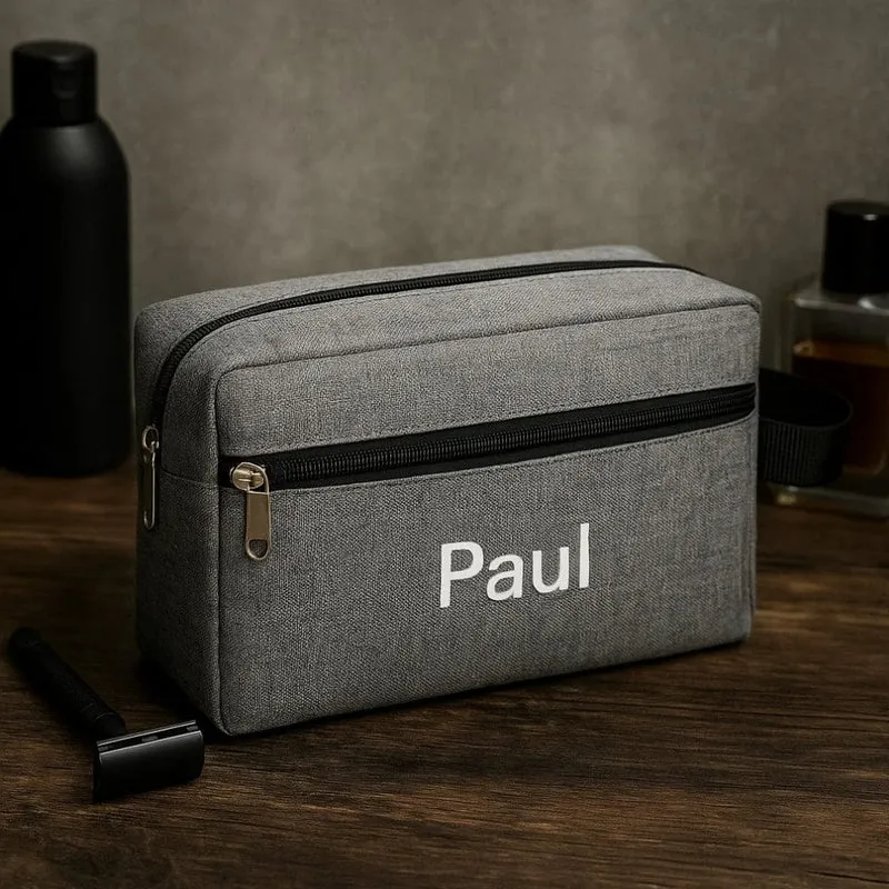 Trousse de toilette voyage homme - personnalisable et compacte