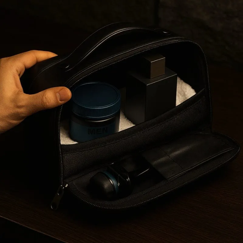 Grande trousse de toilette voyage pour homme – Élégance et praticité
