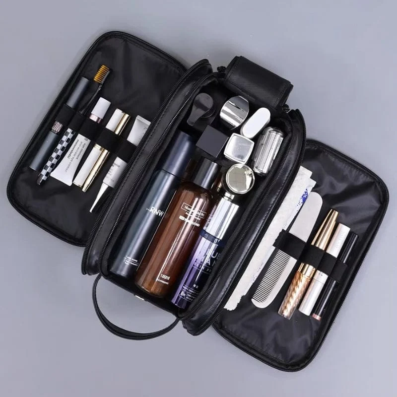 Grande Trousse de toilette homme cuir voyage – Double compartiment luxe