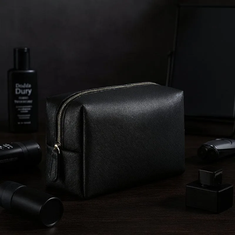 Trousse de toilette homme luxe en cuir – 3 tailles, personnalisation incluse