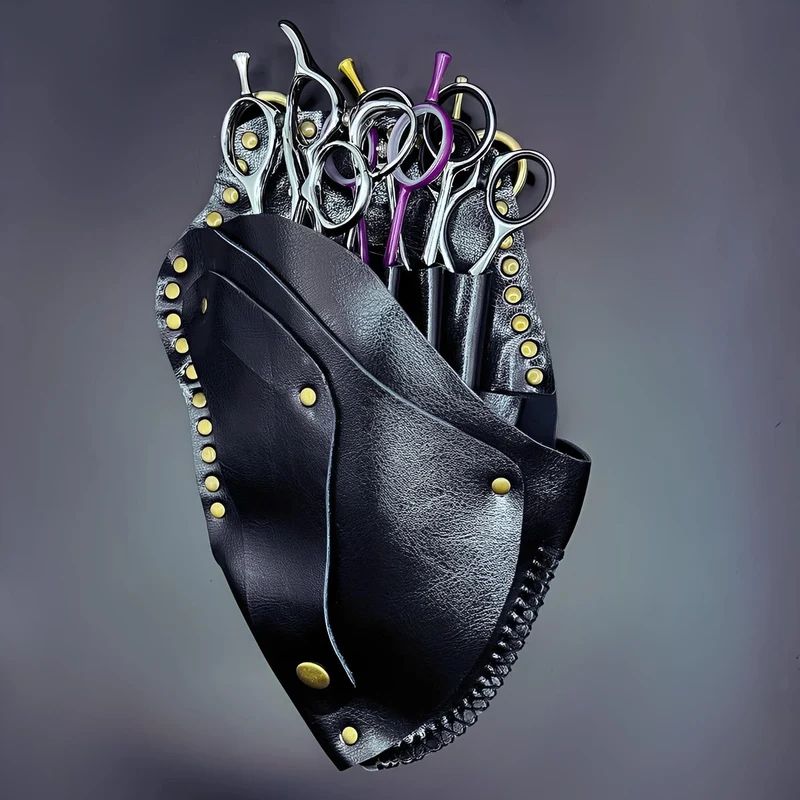 Étui en cuir Juntetsu Heritage - 6 poches pour ciseaux