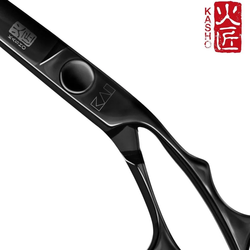 Kasho Offset argenté : Ciseaux de coupe de cheveux NOIR