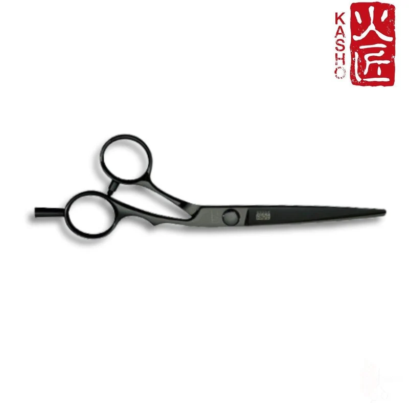 Kasho Offset argenté : Ciseaux de coupe de cheveux NOIR