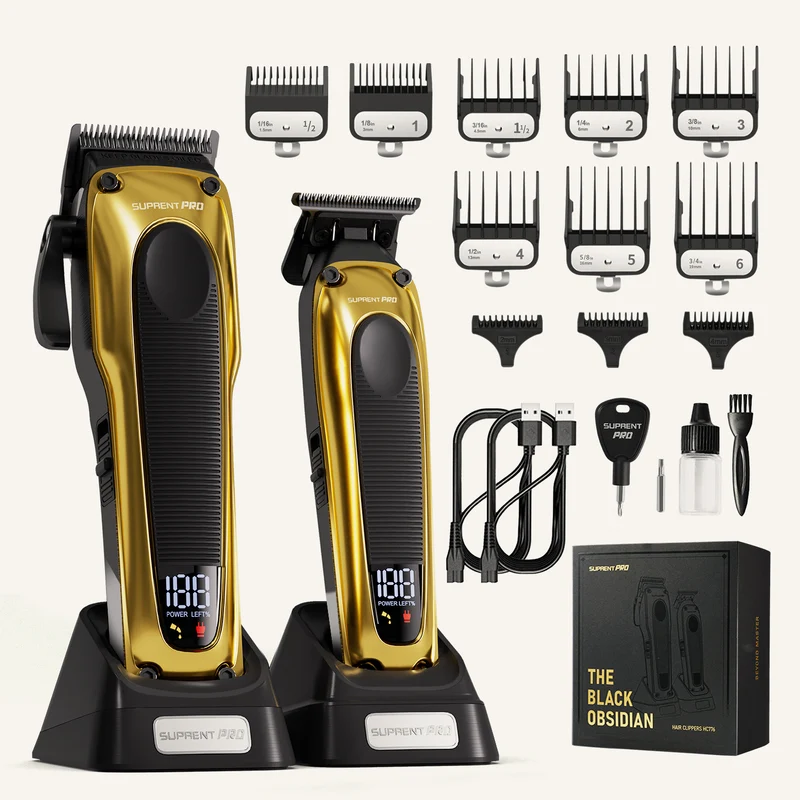 The Black Obsidian Professional Clipper and Trimmer Set - HC776GX