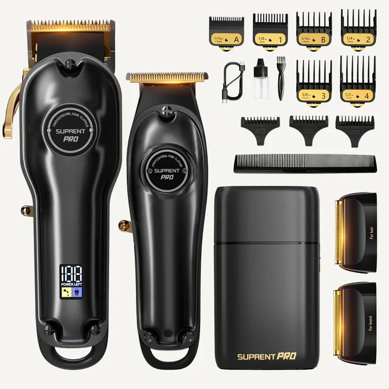 SUPRENT PRO Professional Hair Clipper and Trimmer Set with Foil Shaver- HC597BX