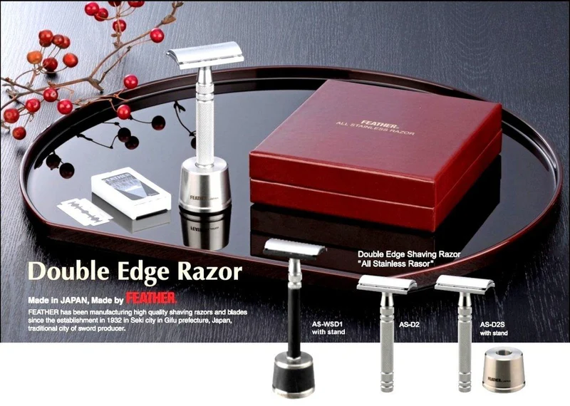 Feather Rasoir de sécurité en acier inoxydable AS-D2 : Rasoir de sécurité FEATHER Japon