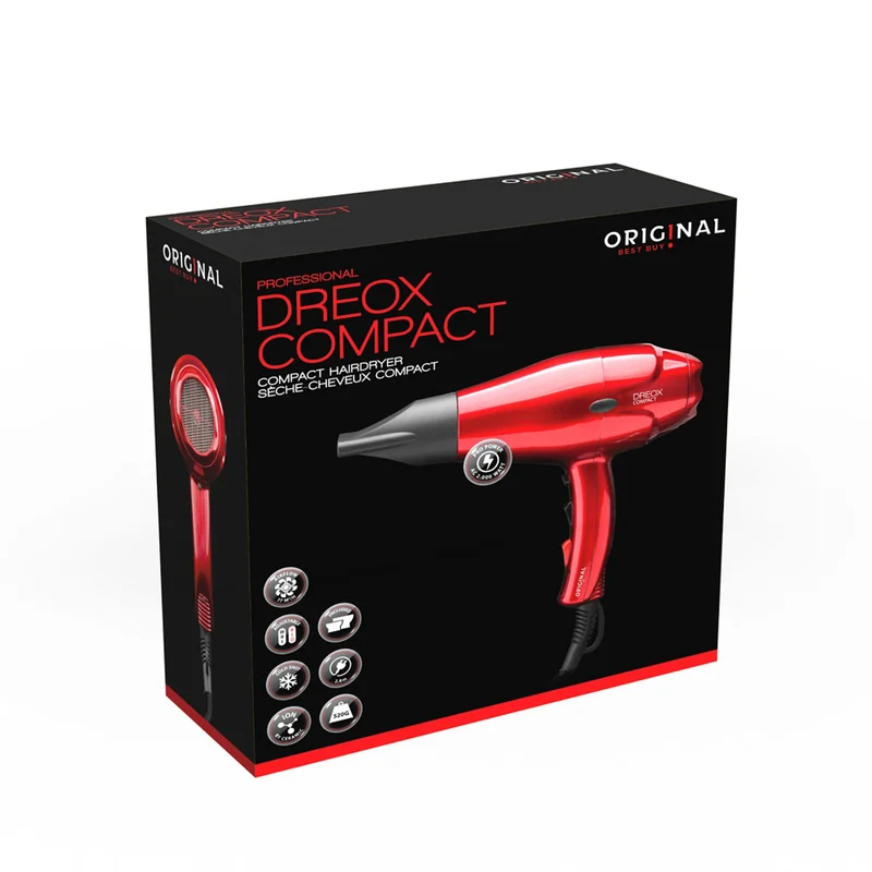 Sèche-Cheveux Dreox Compact Rouge 2000W Original