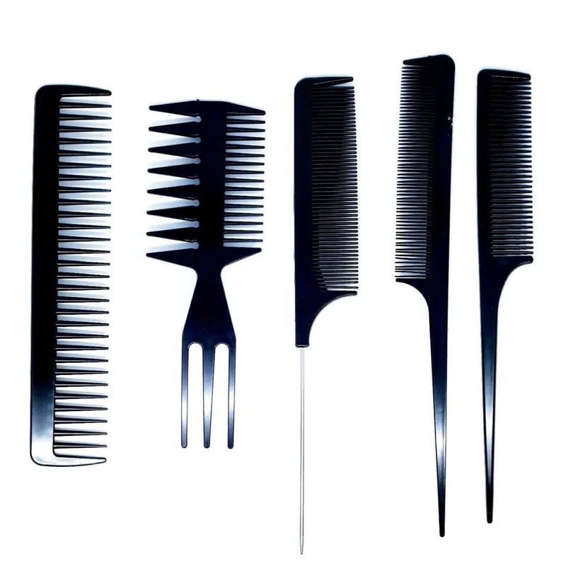 Ensemble complet de peignes à cheveux : 10 peignes de coiffure antistatiques.