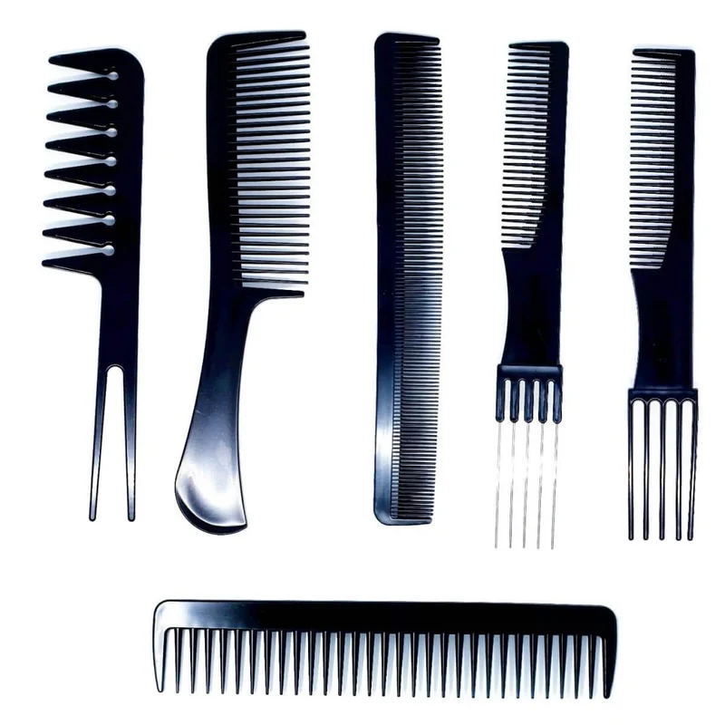 Ensemble complet de peignes à cheveux : 10 peignes de coiffure antistatiques.