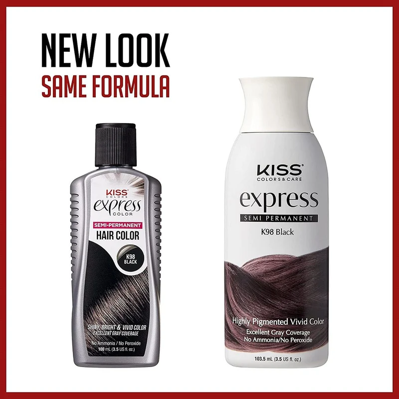 Kiss Express - Semi Permanent Hair Color BLACK (Noir) LOT de 6