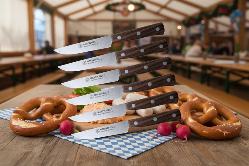 "Marsvogel" Set 6tlg. Original bayrisches Oktoberfest Brotzeitmesser und Steakmesser