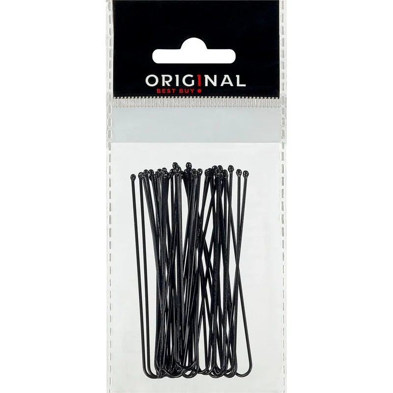 Épingles en métal droites 60mm 25pcs noir