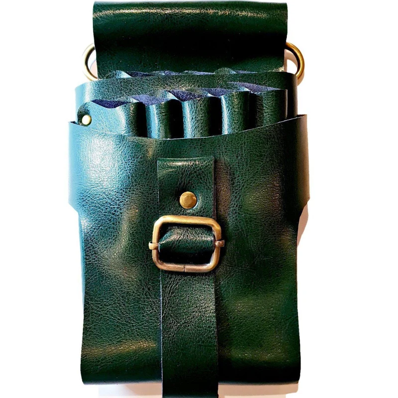 Japan Cisors - 9pcs - Étui à ciseaux en cuir vert