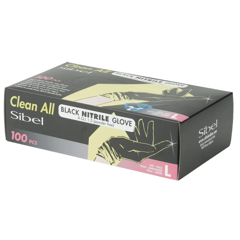Gants Nitrile Aql 1,5 Noir Large 100 Pcs