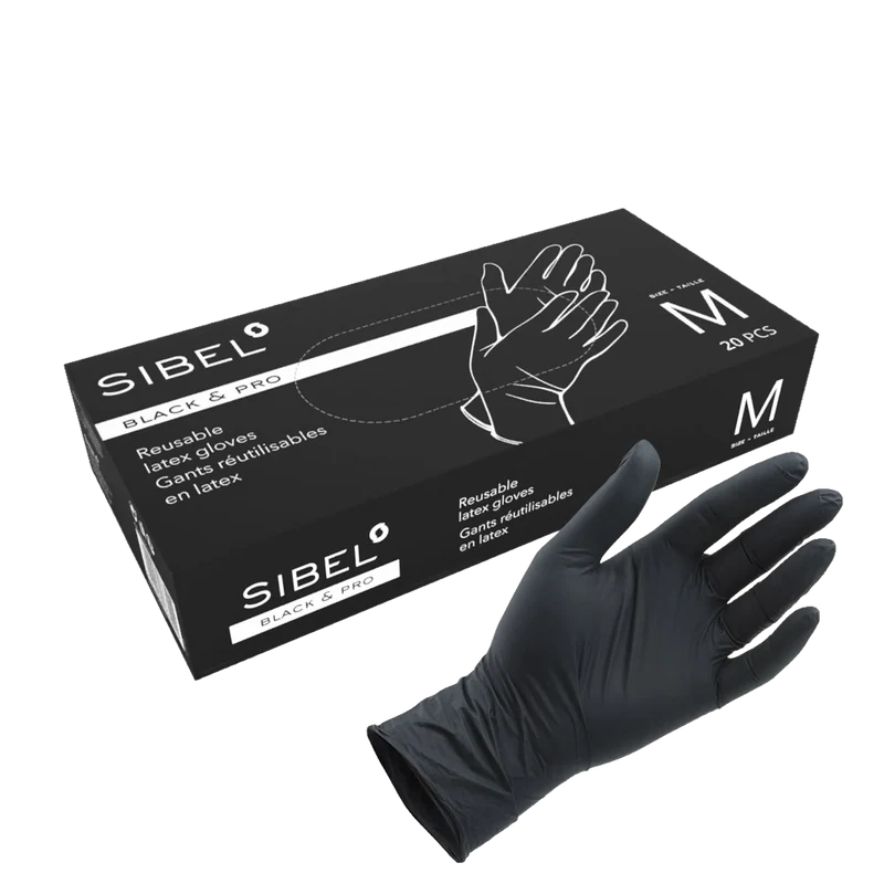 GANTS LATEX BLACK & PRO NOIR MEDIUM 20 PCS