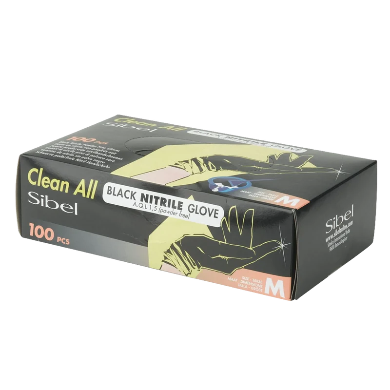Gants Nitrile Aql 1,5 Noir Medium 100 Pcs