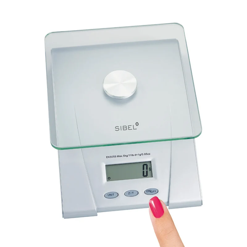 SIBEL Balance digitale avec plateau en verre Max 5kg