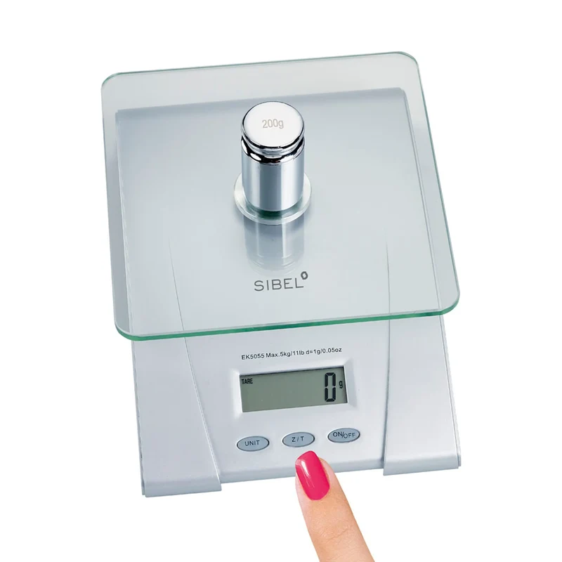 SIBEL Balance digitale avec plateau en verre Max 5kg