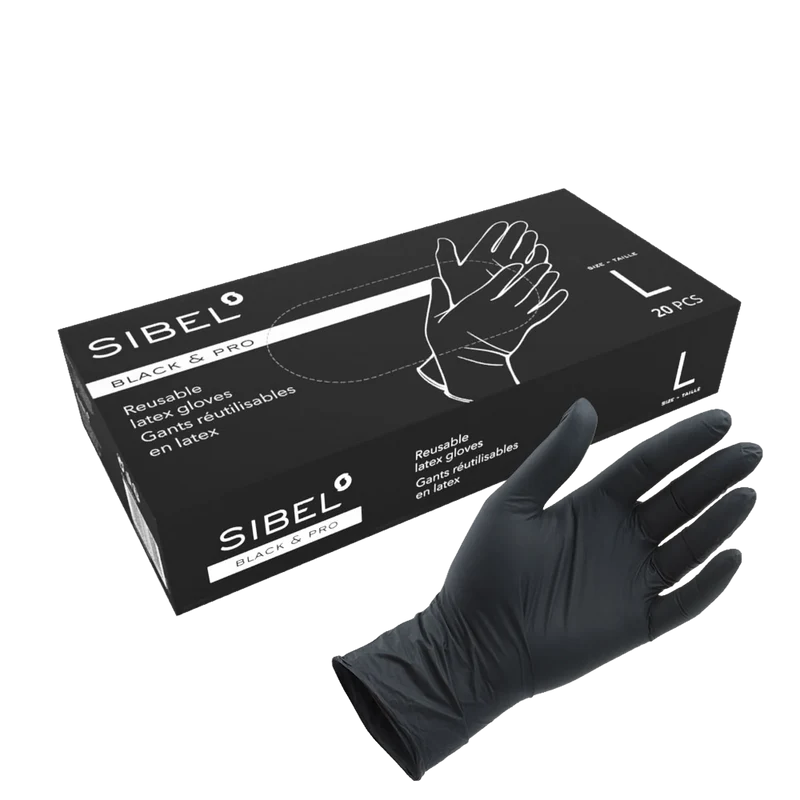 GANTS LATEX BLACK & PRO LARGE NOIR 20 PCS
