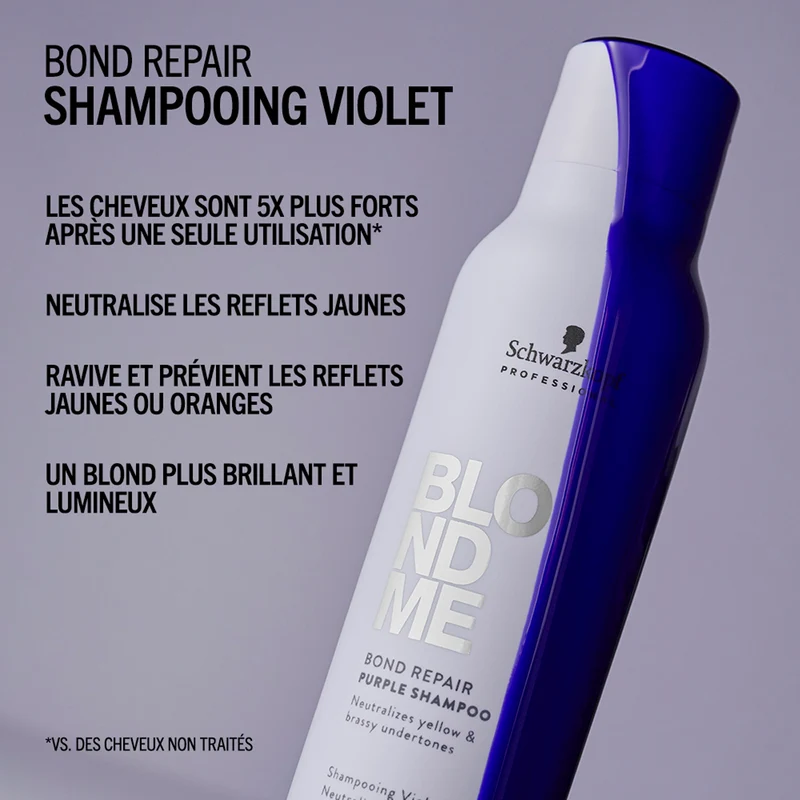 Shampoing Violet Neutralisant Blond Me Bond Repair Schwarzkopf 300 ML