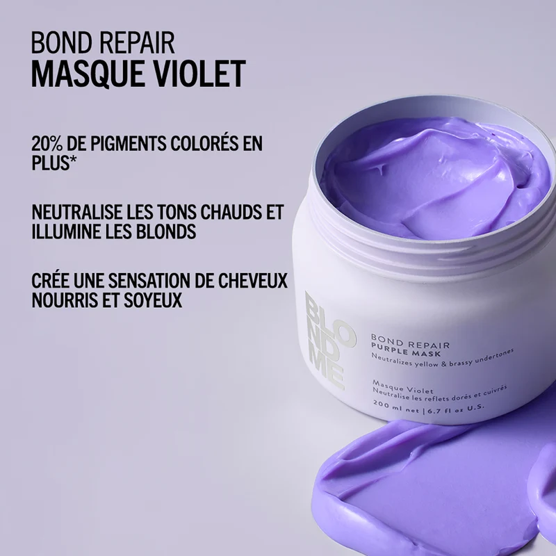 Masque Violet Neutralisant Blond Me Bond Repair Schwarzkopf 200 ML