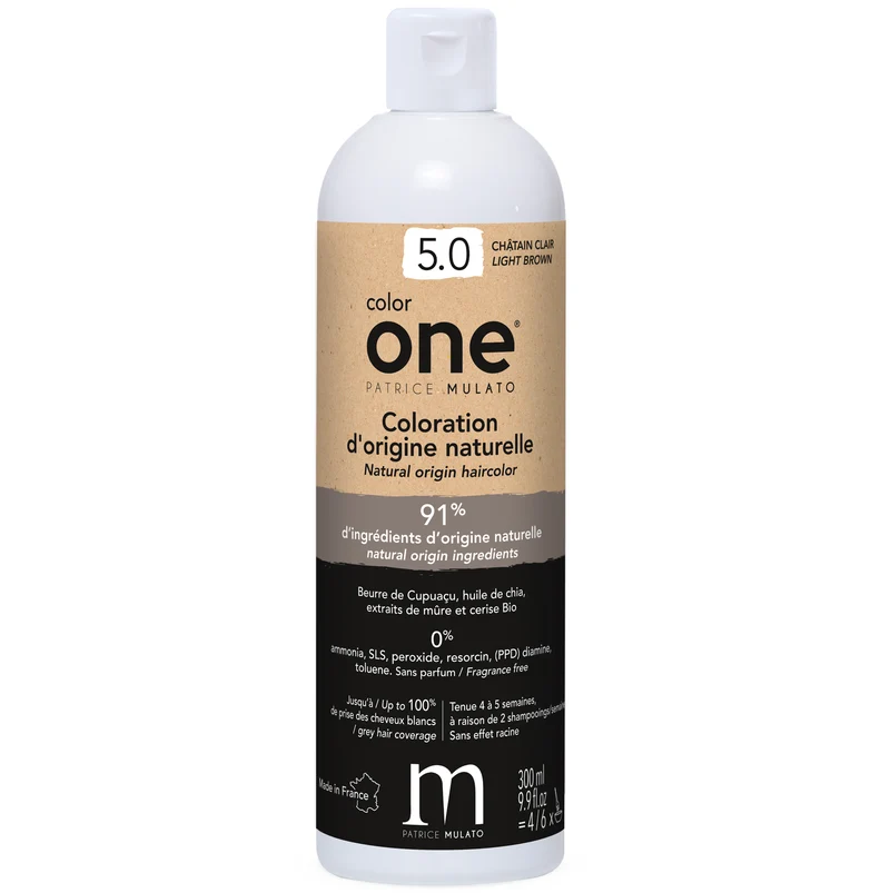 Coloration Naturelle 5.0 CHÂTAIN CLAIR Color One Mulato 300 ML