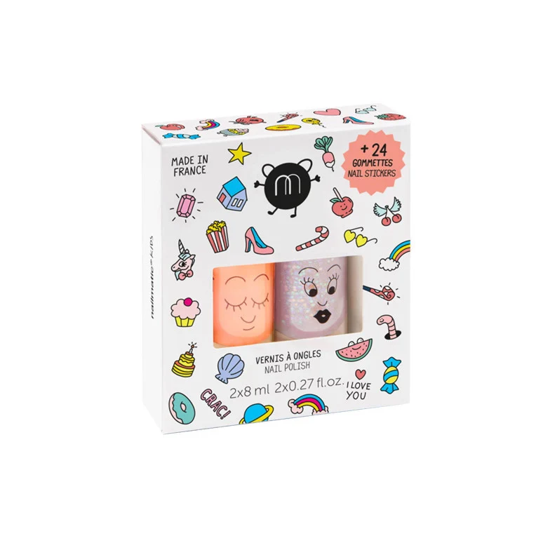 Coffret stickers et vernis pour enfants