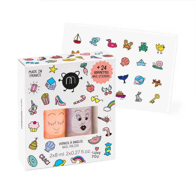 Coffret stickers et vernis pour enfants