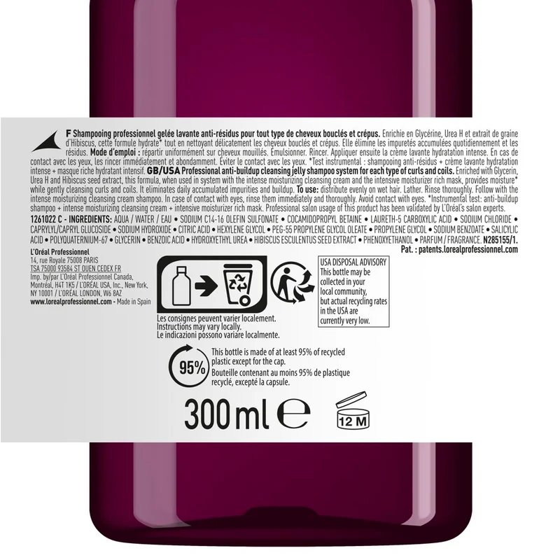 Shampoing Anti-Résidus Curl Expression L'Oréal Professionnel 300 ML