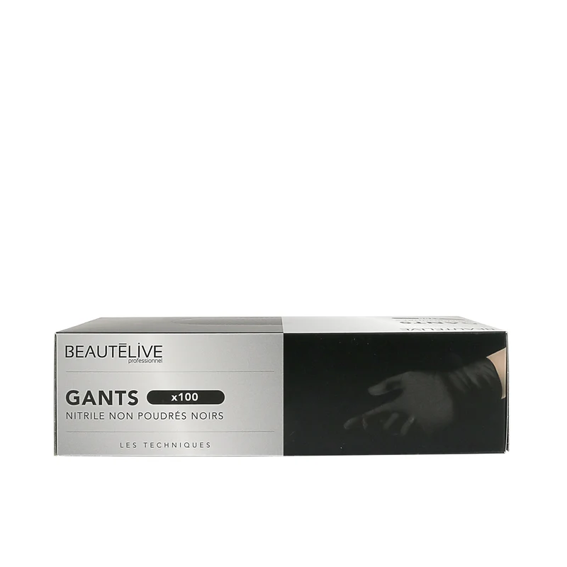 Gants Nitrile Non Poudrés Noirs X100