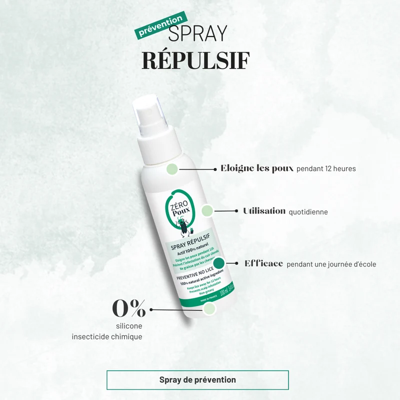 Spray Répulsif Zéro Poux Mulato 100 ML