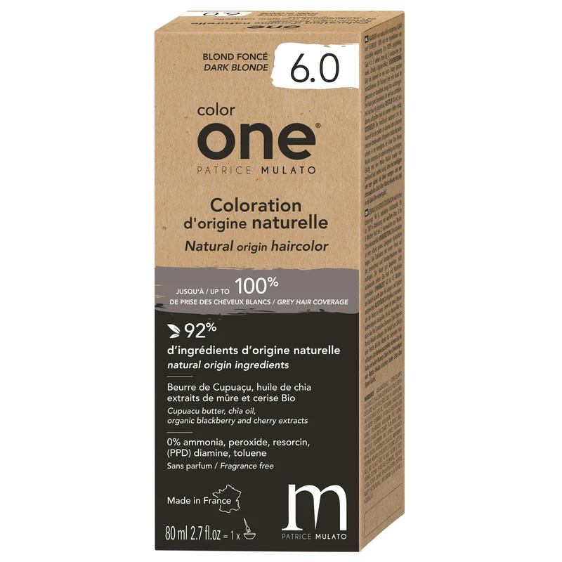 Coloration Naturelle 6.0 BLOND FONCÉ Color One Mulato 80 ML