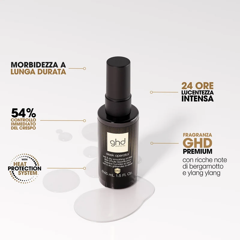 Ghd Sleek Operator Wet & Dry Smoothing Oil Elixir 45ml - huile nourrissante anti-frisottis