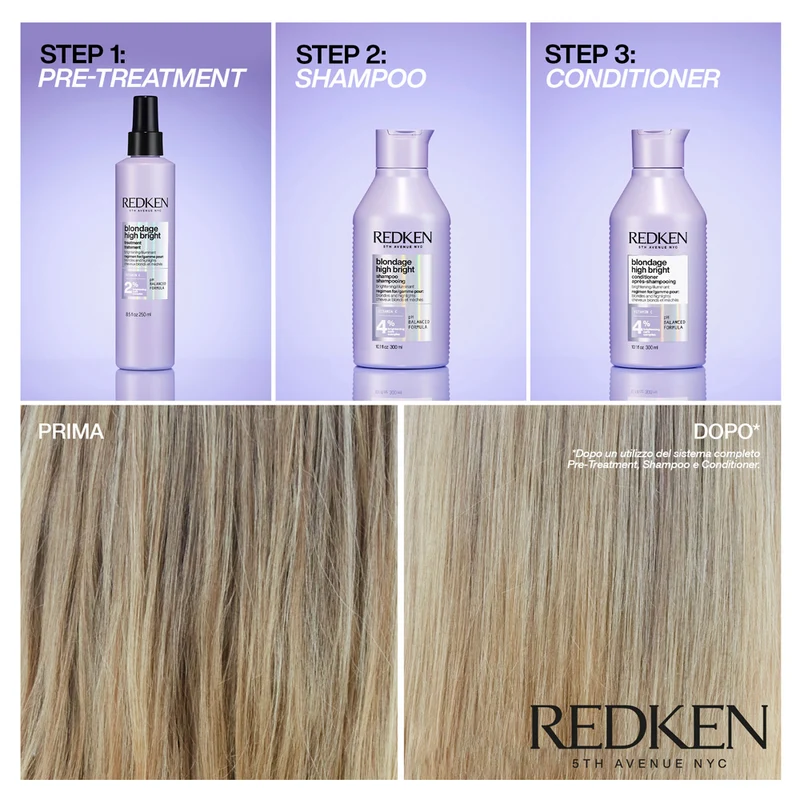 Redken Blondage High Bright Pre-Treatment 250ml - pré-shampooing pour cheveux blonds brillants