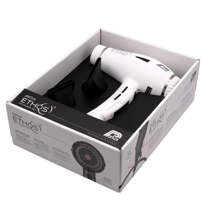 Hair Gallery Resi Come Nuovi Parlux Ethos Air Ionizer Tech White - imballaggio interno ed esterno danneggiati