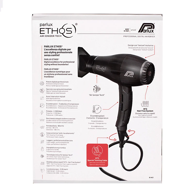 Hair Gallery Resi Come Nuovi Parlux Ethos Air Ionizer Tech White - imballaggio interno ed esterno danneggiati